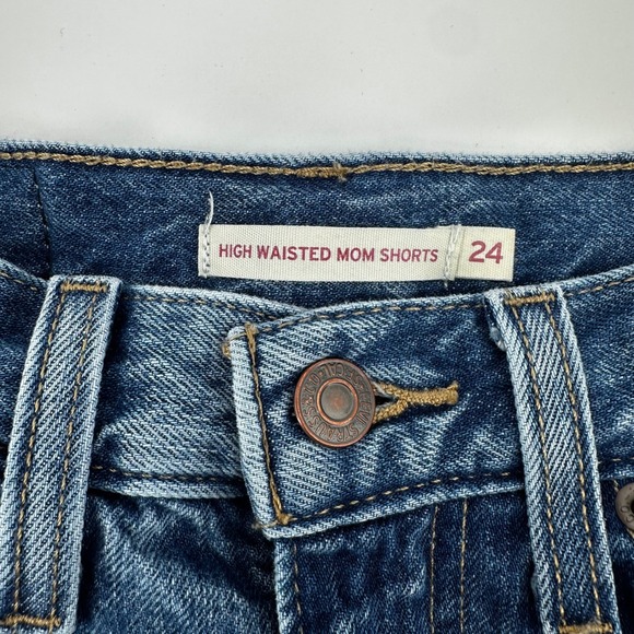 Levi's‎ Womens High Waisted Mom Shorts Denim Blue Size 24 Vintage Style - Picture 4 of 5